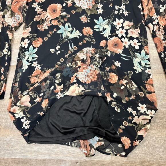 Lulu’s Floral Long Sleeve Mini Dress - Picture 9 of 9